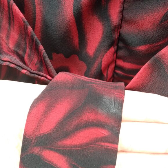 Amish Mennonite Cape Dress 36.5"B 29"W Red Black Modest Handmade - Picture 8 of 15